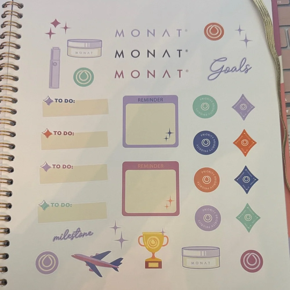 Monat Pink and Purple Home Office Planner with stickers, never used